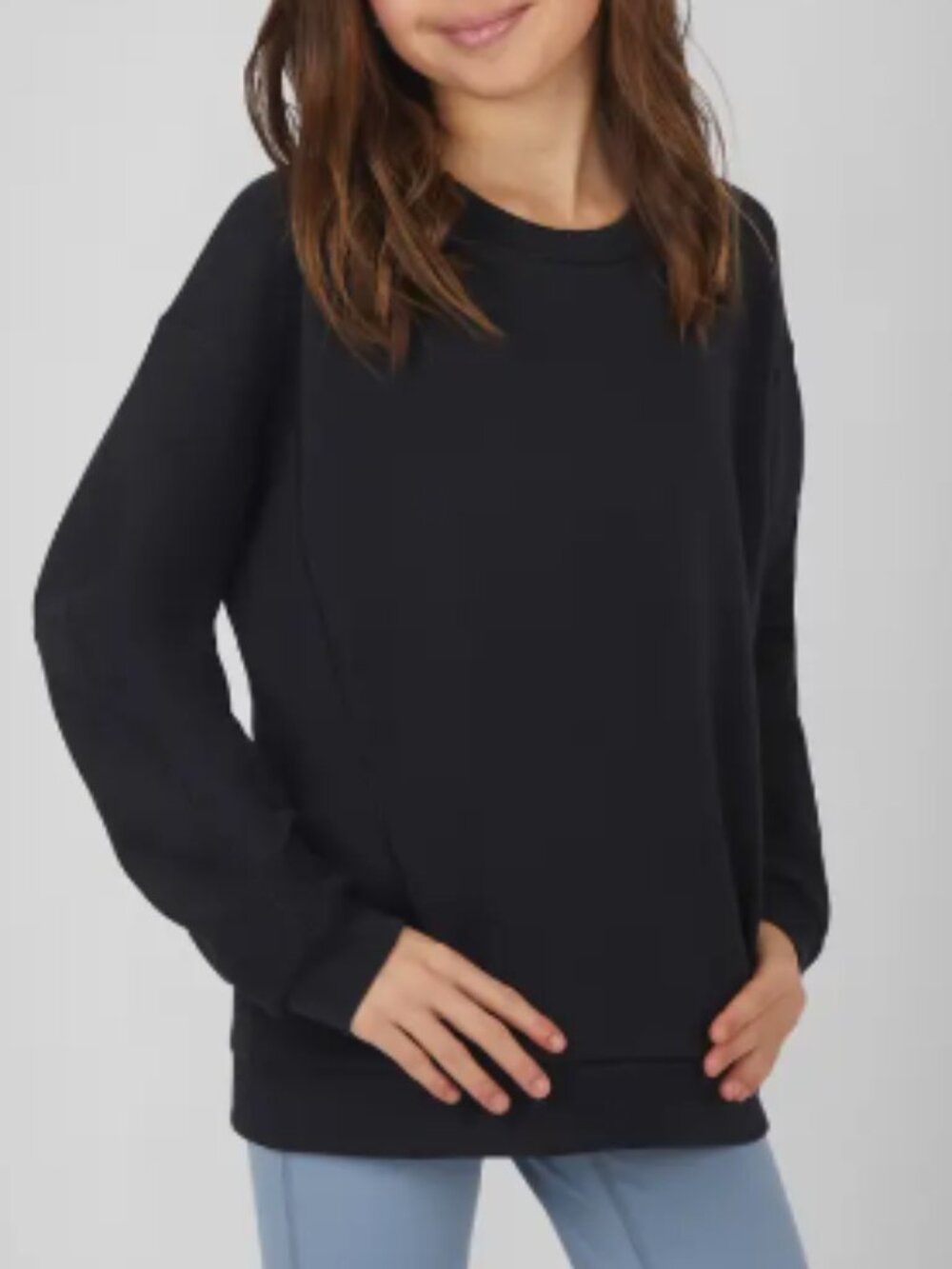 Girls Soft Scuba Sweatshirt-black